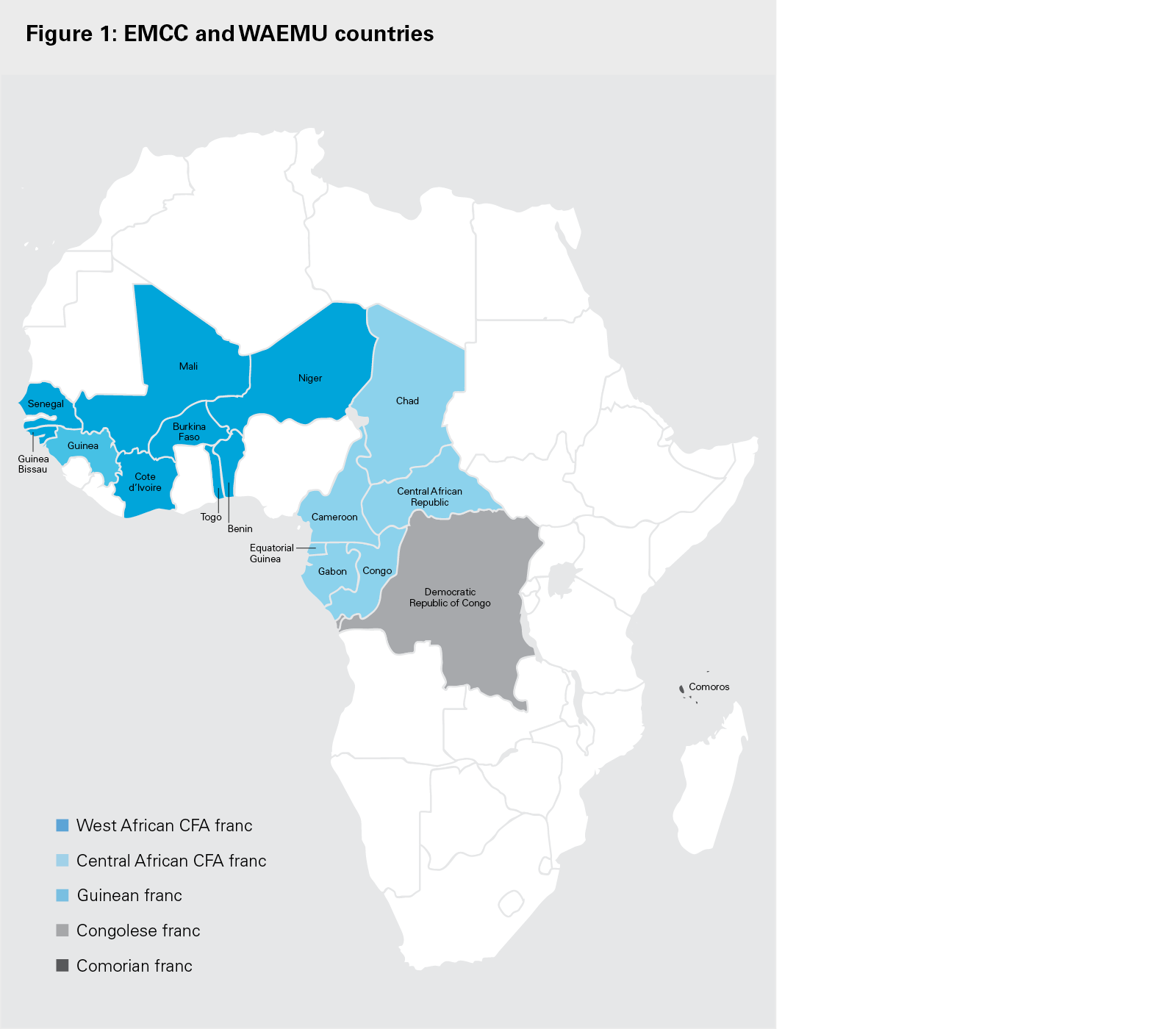 Figure 1: EMCC and WAEMU countries (PNG)