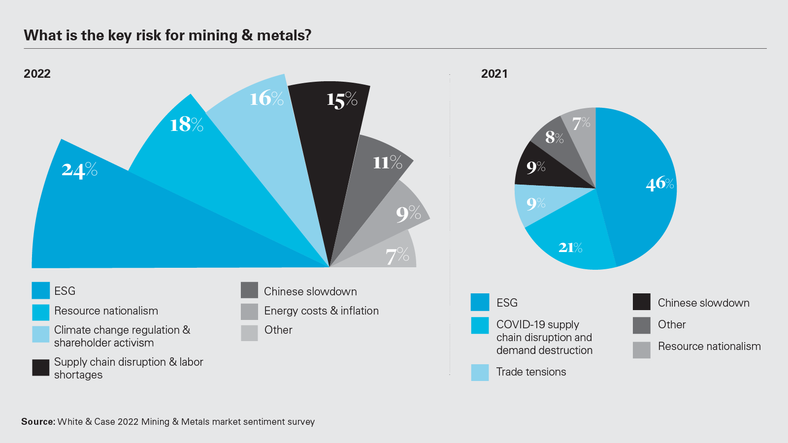 What is the key risk for mining & metals?