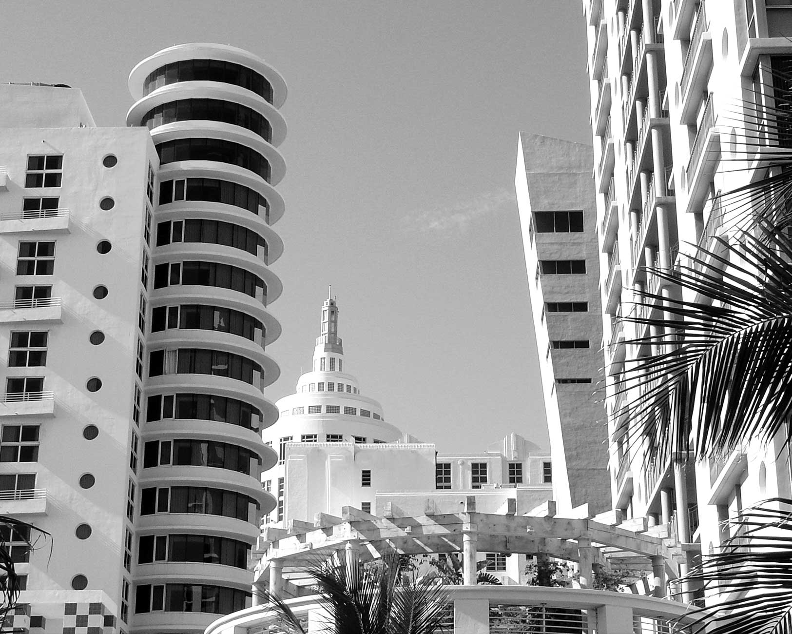 Black & white photo of Miami