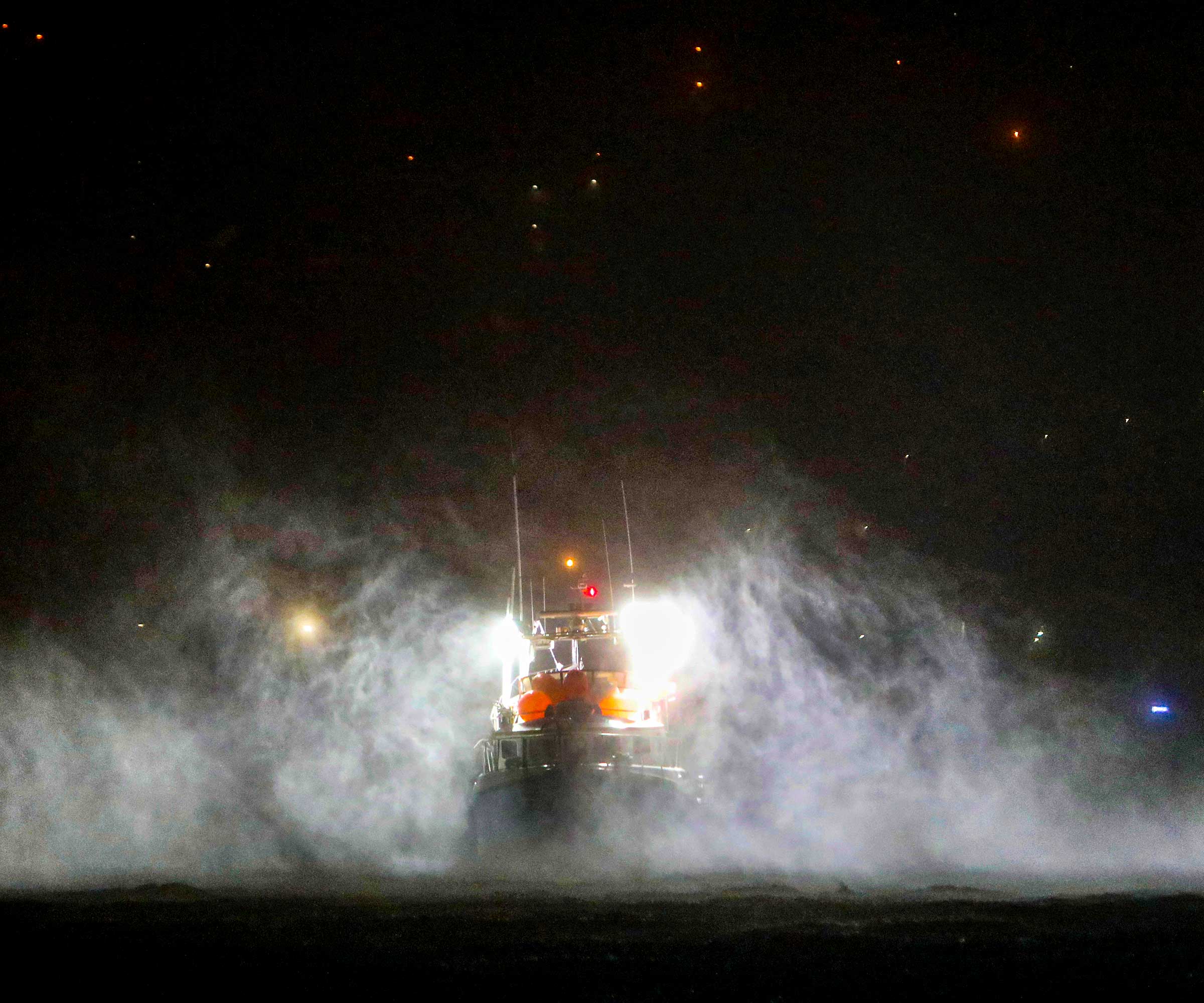 A fishing boat is moored at a port in the Azores during Hurricane Lorenzo. © Joao Henriques/Associated Press