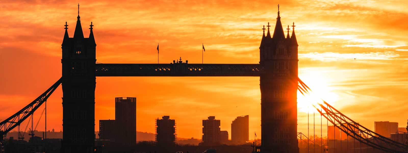 Sun rising over Tower Bridge