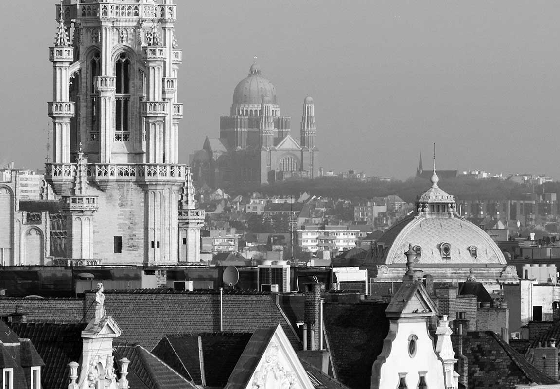 Black & white photo of Brussels