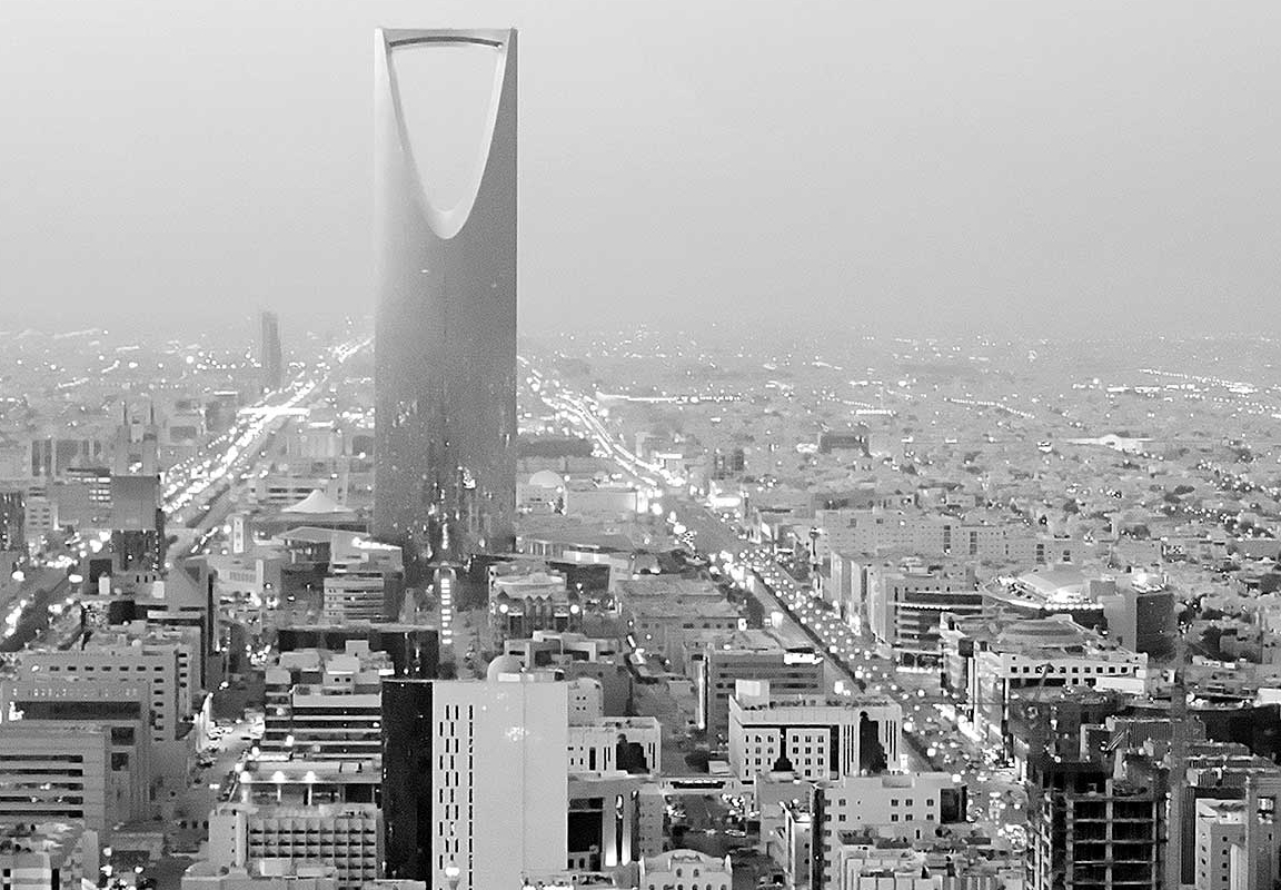 Black & white photo of Riyadh