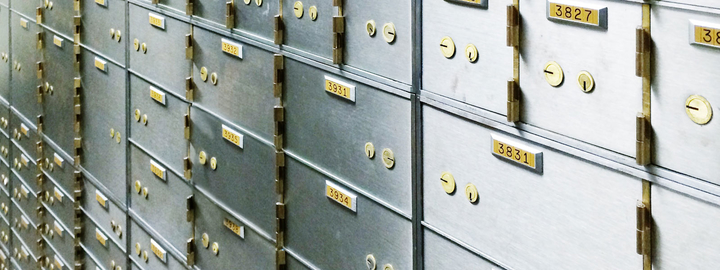 safety deposit boxes