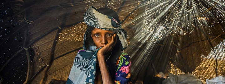 Famine refugees in a camp