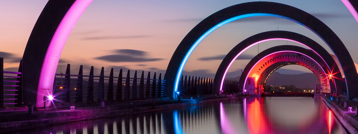 aqueduct with rotating boat lift