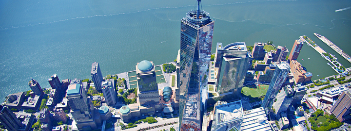 Birds eye view of One World Trade Center
