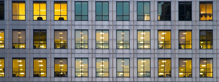 glass windows of a building