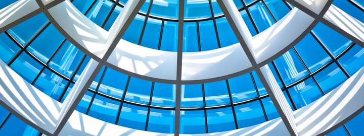 Glass circular roof