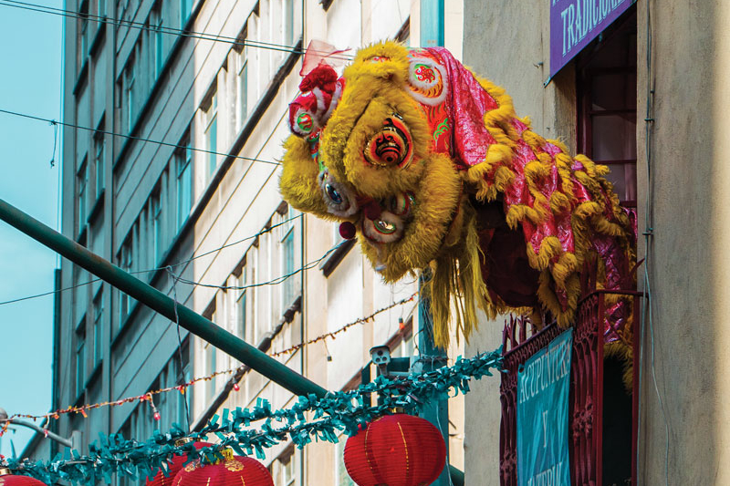 Traditional lion dance mascot