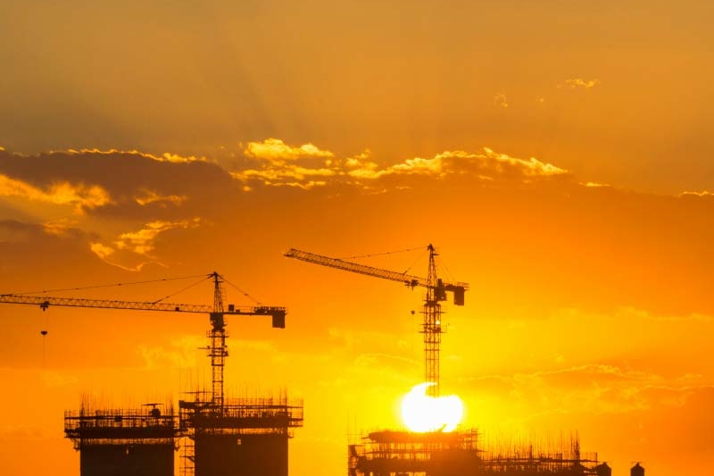 building silhouette at sunset