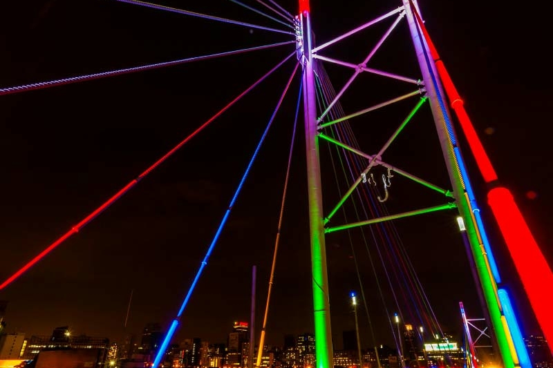 Nelson Mandela bridge at night