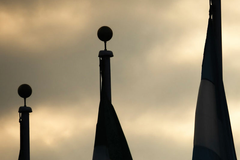 flag poles silhouette