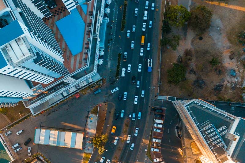 city in bird's eyeview