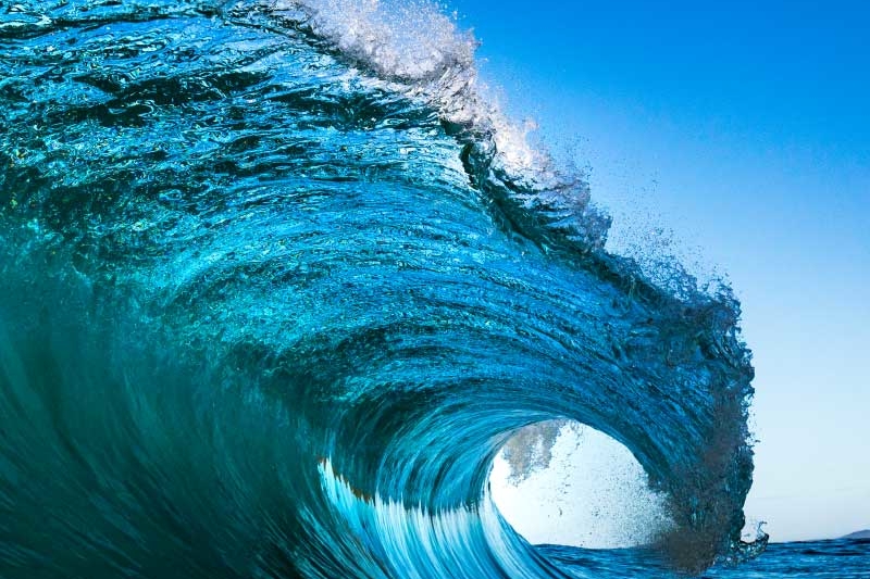 Sea wave closeup shot