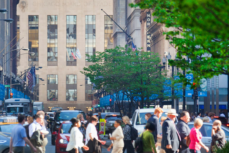 pedestrians walking in the street of New York