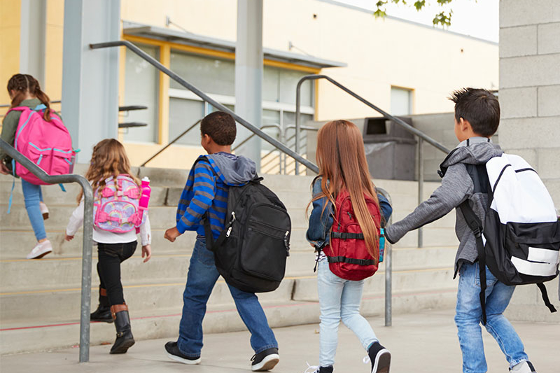 Children going to the school