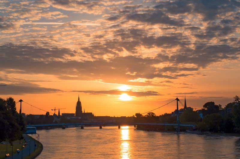 sunset over the bridge