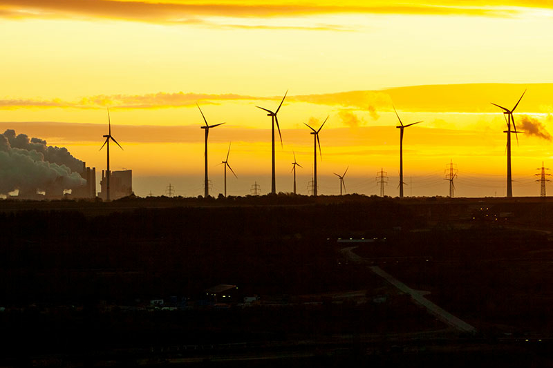 sunset at the windmill farm