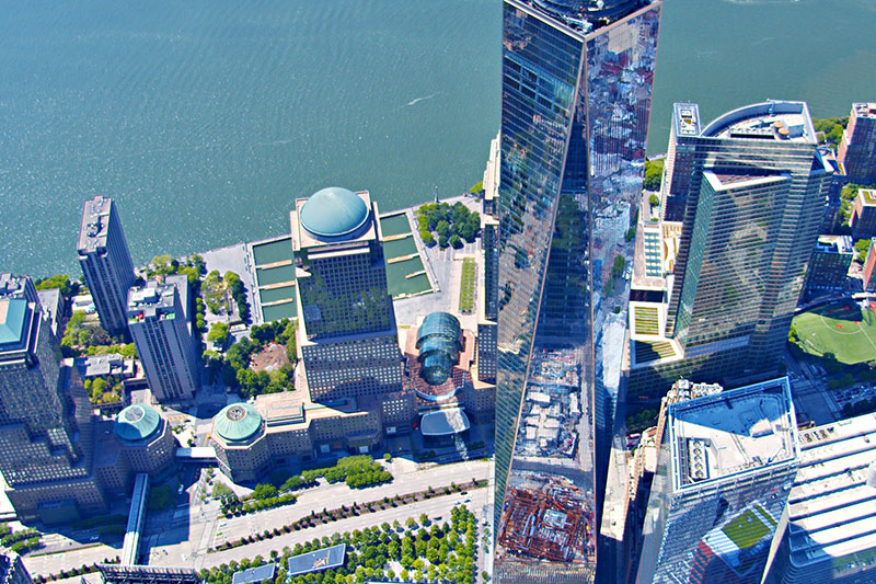 Birds eye view of One World Trade Center