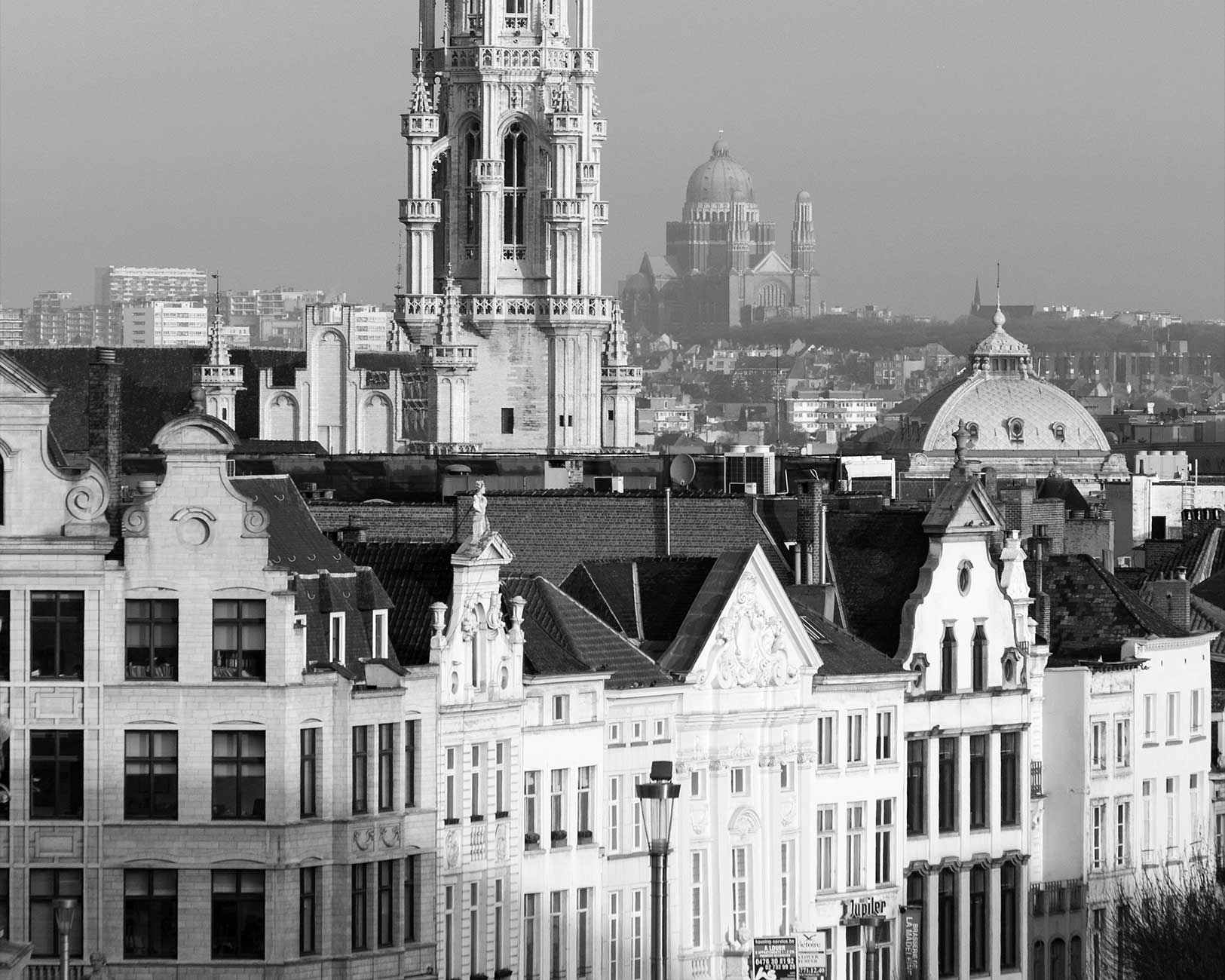 Black & white photo of Brussels