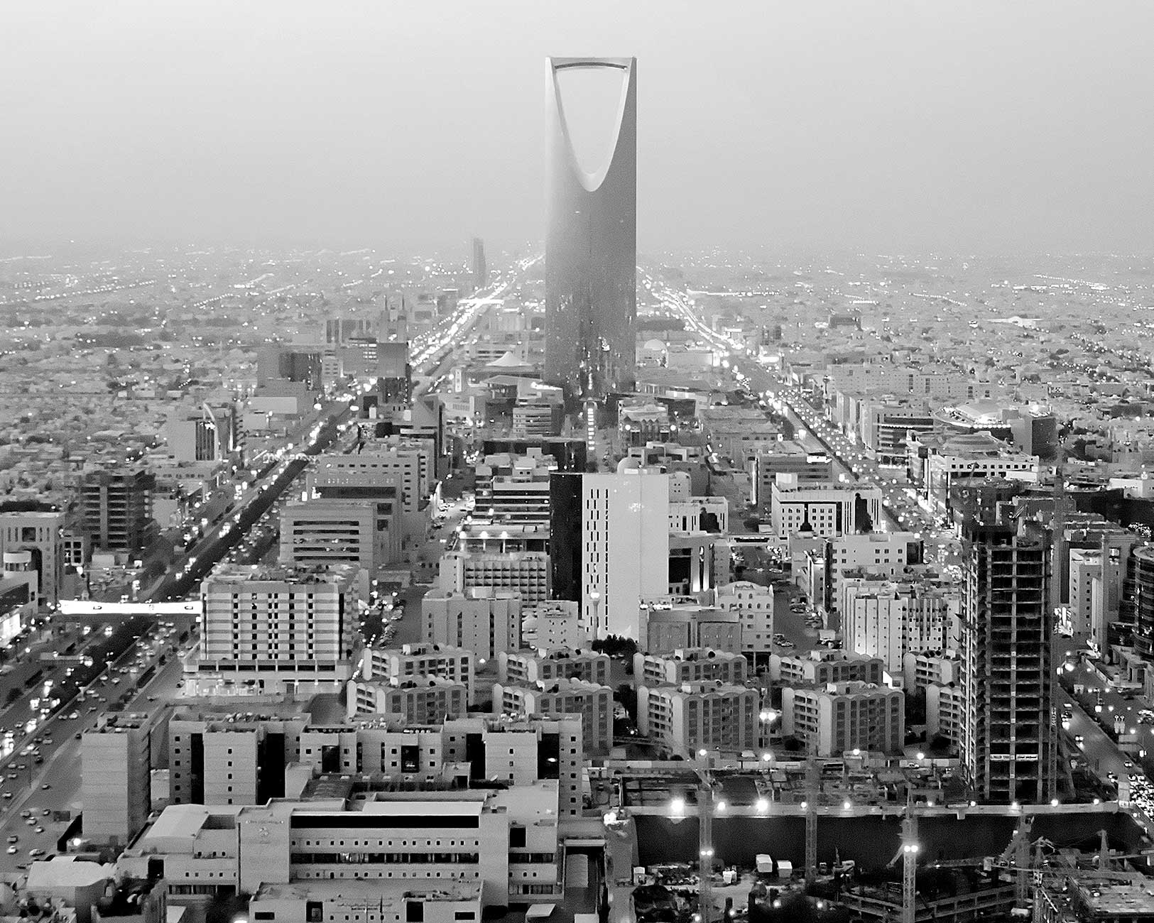 Black & white photo of Riyadh