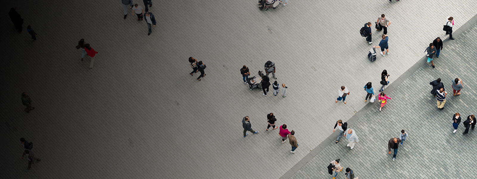 People walking top view