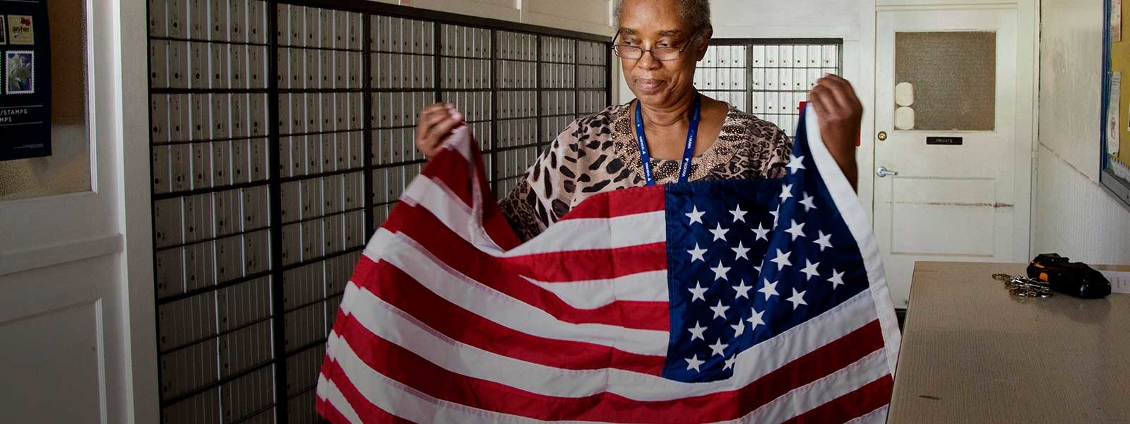 Woman holding a flag