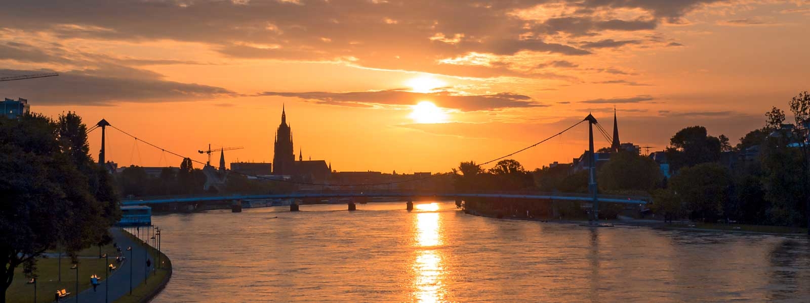 sunset over the bridge