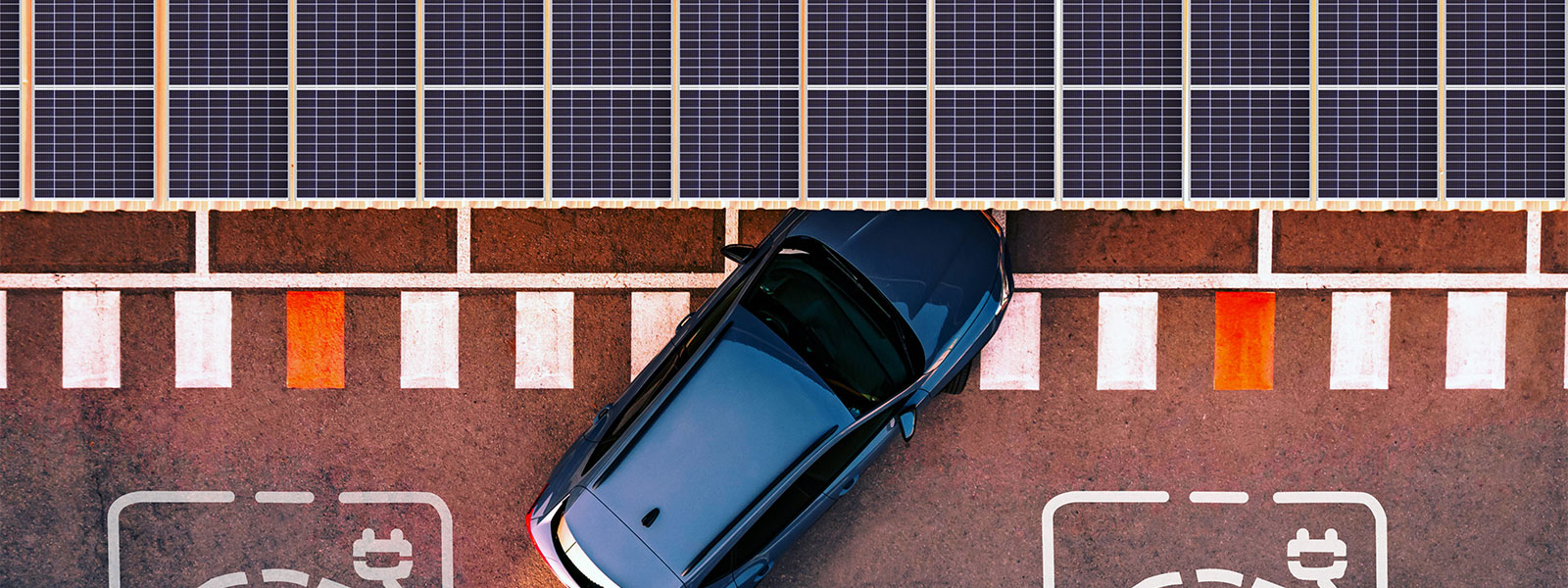 solar panels and an electric car