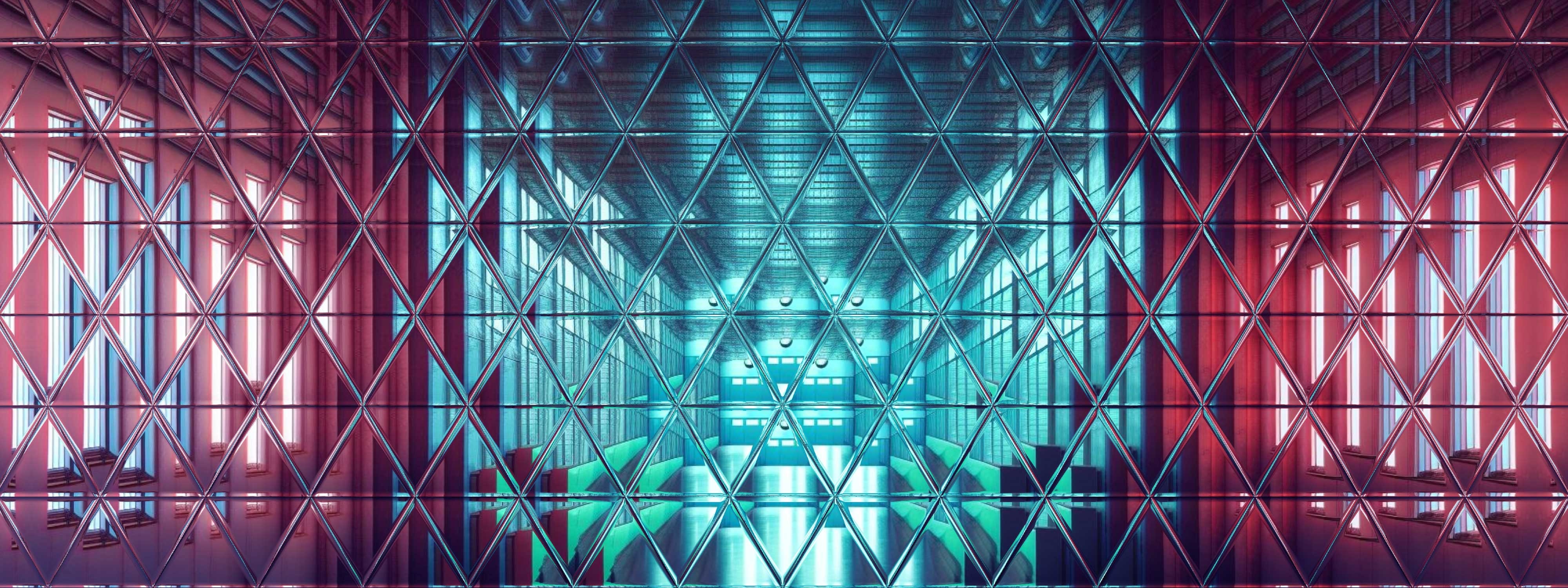 Metallic surface reflecting lights