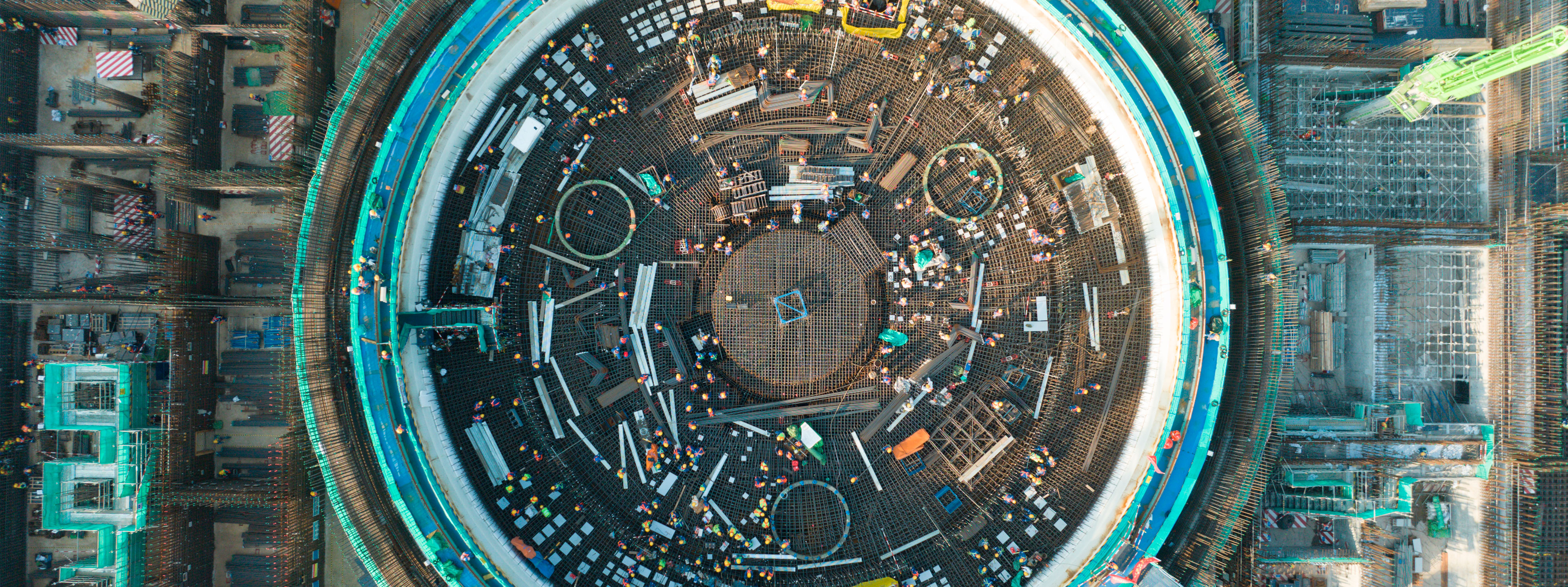 Aerial view of a construction site